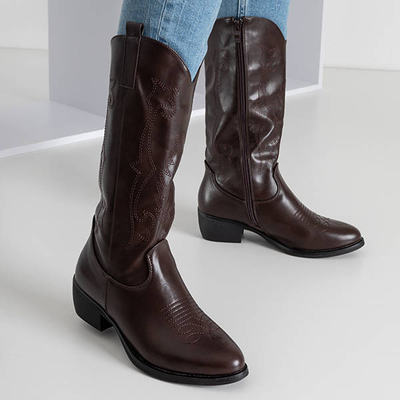 Коричневі жіночі черевики з еко-шкіри Peitra - Взуття