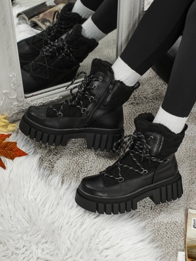 Damen Worker Boots mit Fell Cindora
