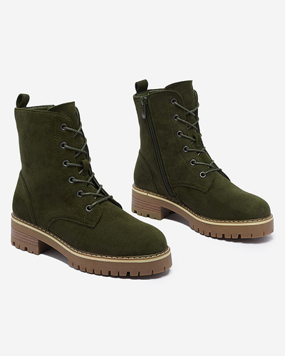 Grüne Damen-Trapper-Stiefel Priviea - Schuhe