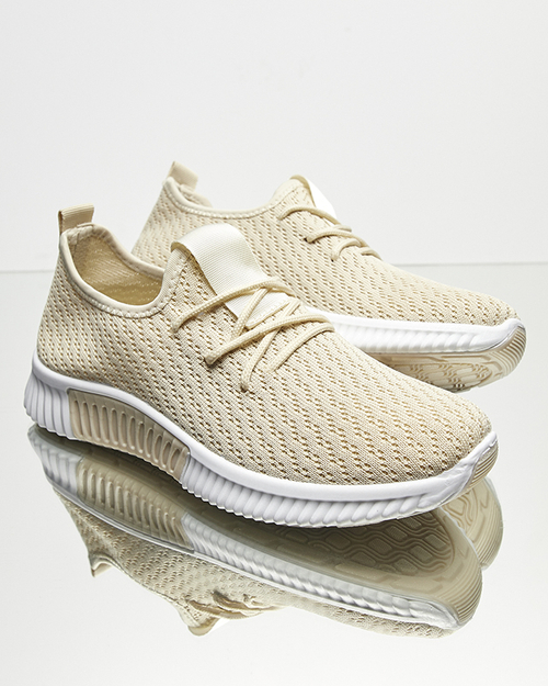 Бежеві жіночі тканинні спортивні кросівки Vobbu- Footwear