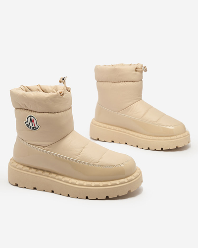 Royalfashion Damen Schlupf-Schneestiefel in beige Farbe Ireda