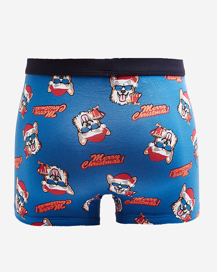 Royalfashion Blaue Herren-Weihnachts-Boxershorts
