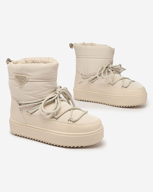 Royalfashion Жіночі черевики-сліпони a'la snow boots бежевого кольору Nevsone