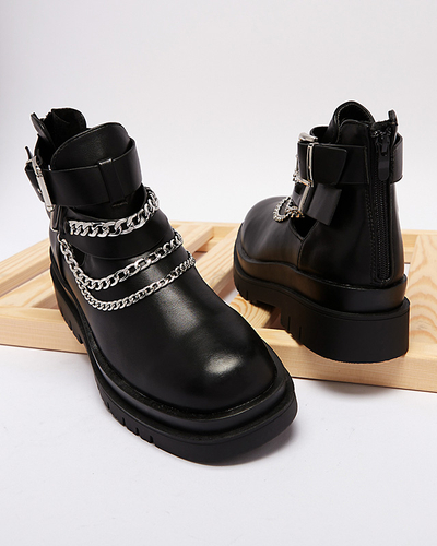 Damenstiefel mit Ausschnitten in Schwarz Setica - Schuhe