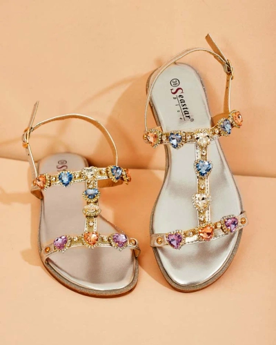 Royalfashion Damen Selina Zirkonia Sandalen