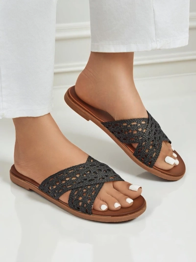 Royalfashion Damen-Pantoletten mit flacher Sohle Ella Brooke
