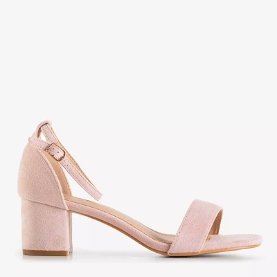 OUTLET Ніжно-рожеві жіночі босоніжки на низькому стовпі Mohato - Взуття