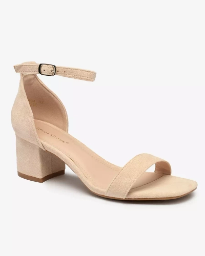 Бежеві жіночі босоніжки на стійці Royalfashion Xeteri