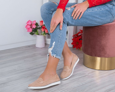 Beżowe mokasyny Yen- Obuwie