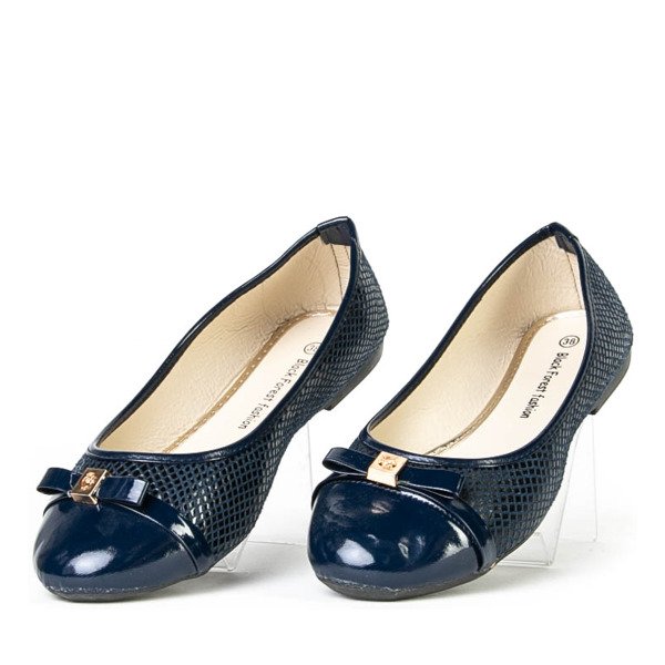 Marineblaues Ballerina-Consla-Leder - Schuhe 1