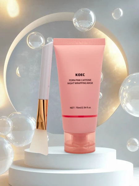 Маска для обличчя PDRN з кофеїном- зволожуюча, ліфтингова з пензликом на ніч