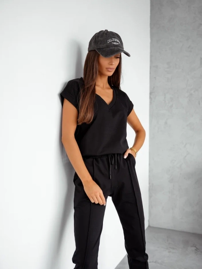 Royalfashion Damen Baumwolle Freizeitset mit kurzen Ärmeln