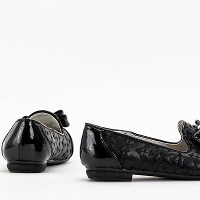Schwarze Ballerinas für Mädchen mit Stickerei und Schleife Olije - Schuhe