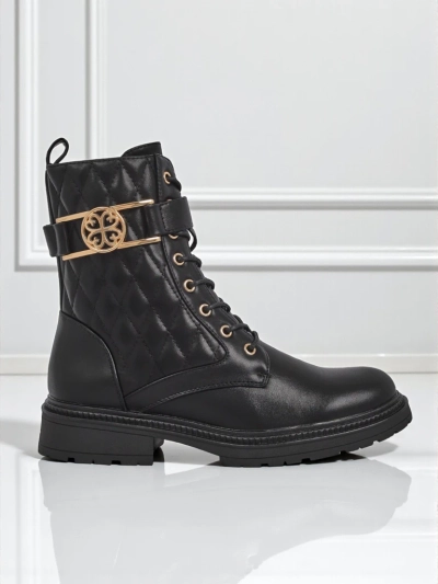Gesteppte Damen Stiefeletten aus ökologischem Leder Sable Rose