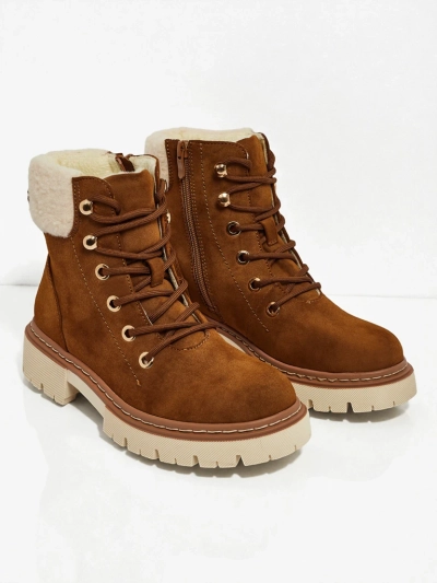 Damen Trapper Stiefeletten mit Fell Tessara