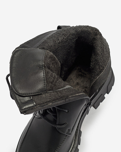 OUTLET Gewärmte schwarze Baggerstiefel für Damen Effpi- Footwear