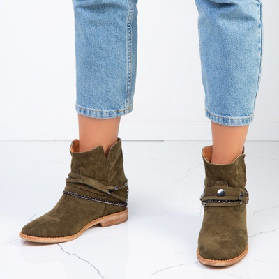 Grüne Cowboystiefel auf einem Innenkeil Salem - Footwear