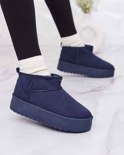Royalfashion Navy blue короткі жіночі черевики a'la снігоступи Teritsi