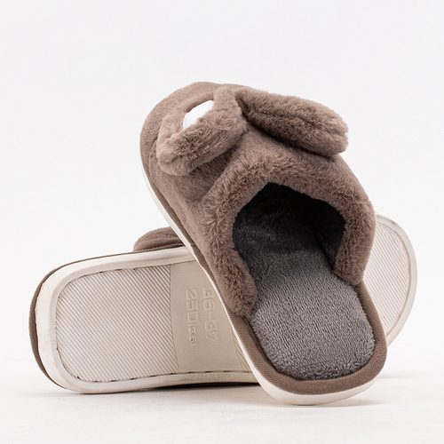 Коричневі жіночі капці з вушками Crolisia