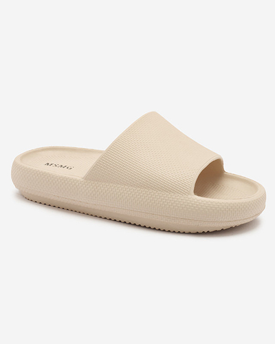 Royalfashion Damen-Gummi-Flip-Flops mit Prägung in khaki Okeris