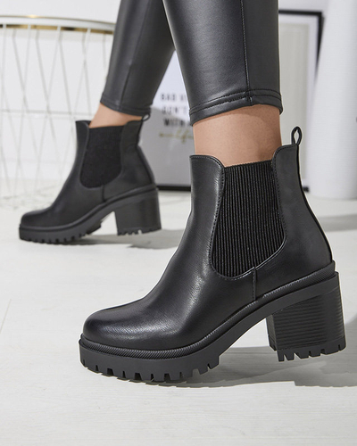 OUTLET Schwarze Damenstiefel auf einem Pfosten Foccillo- Footwear