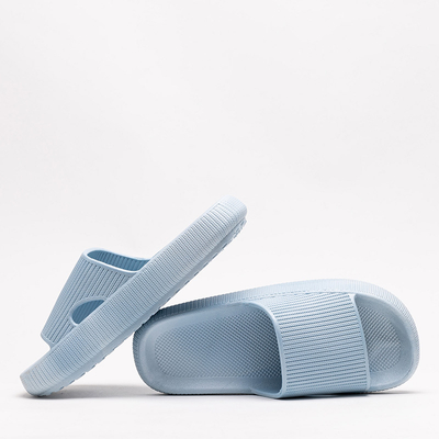 Blaue Gummipantoffeln mit Olinda-Prägung - Schuhe