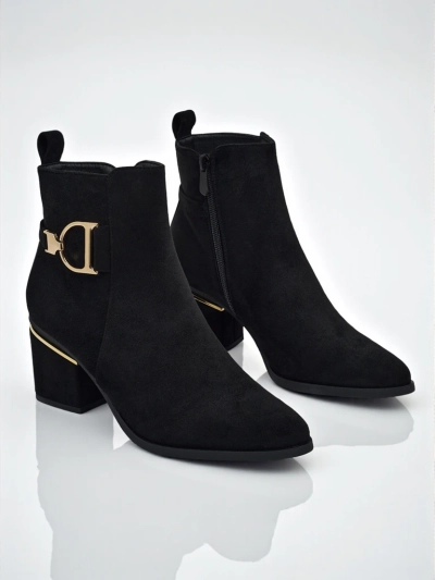 Damen Stiefeletten Calyssa aus Wildlederimitat mit Blockabsatz