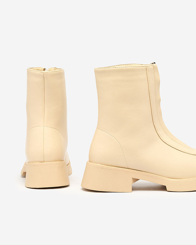 Royalfashion Beige Etiuse Damenstiefel mit flachem Absatz