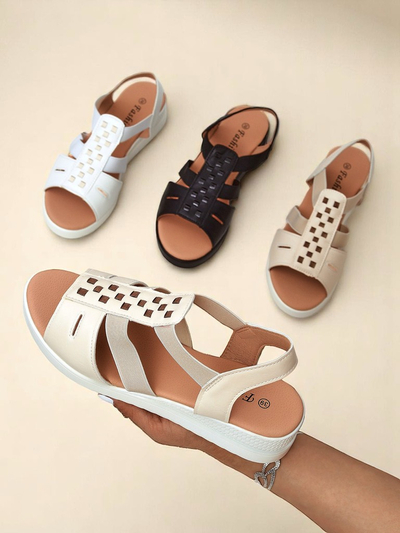 Royalfashion Damensandalen mit niedrigem Keilabsatz Sora