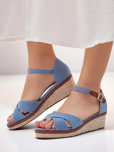 Royalfashion Damen Keilsandalen ohne Zehen Terrific