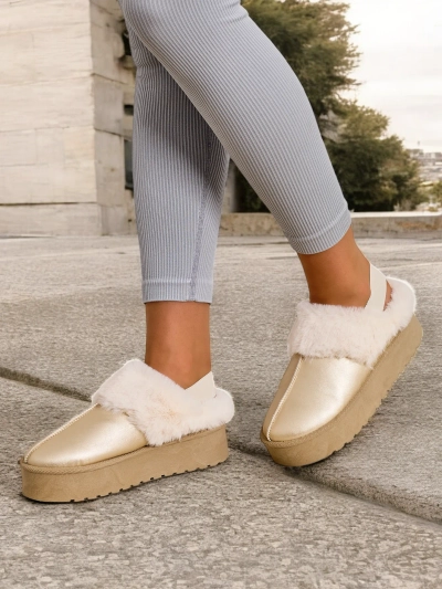 Royalfashion Kurze Stiefeletten ohne Absatz im Schneeschuh-Stil für Frauen Ebiz