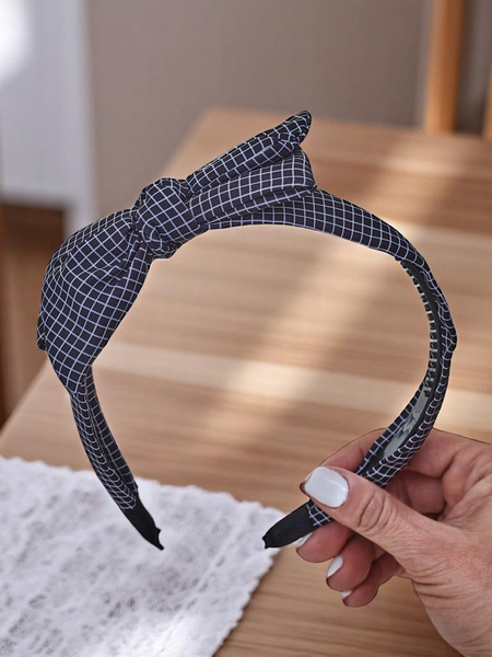 Royalfashion Haarreif mit karierter Schleife Gosia