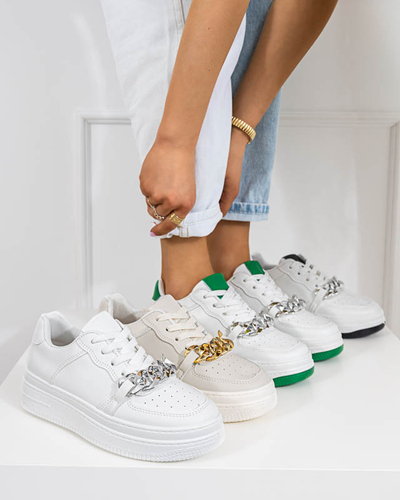 Schwarz-weißer Sportschuh für Damen Sneakers mit Kette Nevito - Schuhe