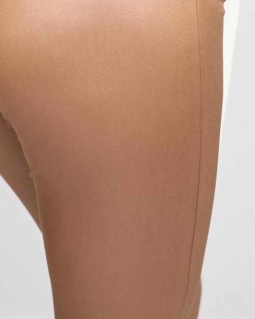 Світло-коричневі жіночі атласні легінси PLUS SIZE