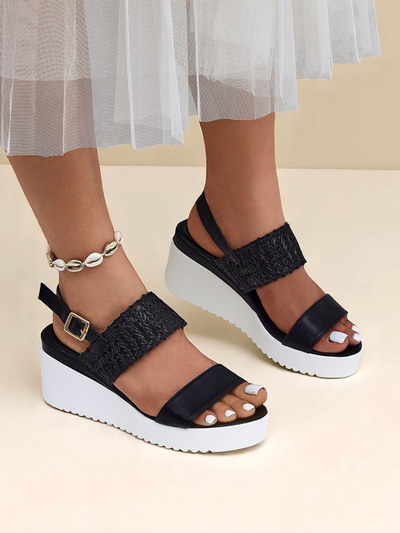 Sandalen mit Keilabsatz Royalfashion Cassia Nero – Komfort und Stil für den Sommer