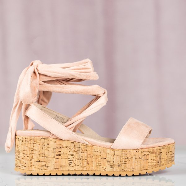 Rosa Sandalen für Damen auf der Rosienna-Plattform - Schuhe