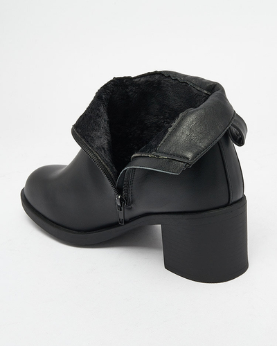 Royalfashion Schwarzes Öko-Leder Damenstiefel Rejerry