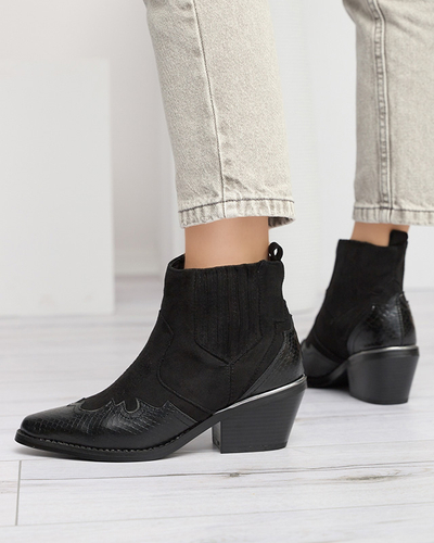 Schwarze Cowboystiefel auf niedrigem Schaft Zirras- Footwear