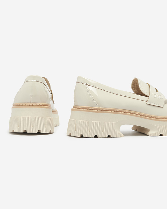 Beige lackierte Mokassins für Damen Mewira - Footwear