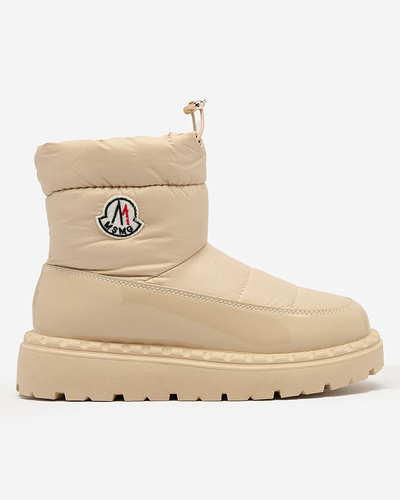 Royalfashion Damen Schlupf-Schneestiefel in beige Farbe Ireda