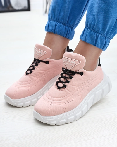 Hellrosa Damen-Sportschuhe aus Stoff Riotay- Footwear
