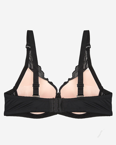 Schwarzer und rosafarbener Damen-Spitzen-BH - Dessous