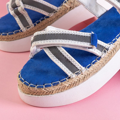 OUTLET Kobaltfarbene Damensandalen mit reflektierenden Einsätzen Kollin - Footwear