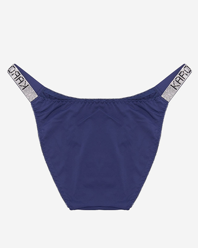 Жіночі темно-сині трусики з декоративними смужками - Нижня білизна
