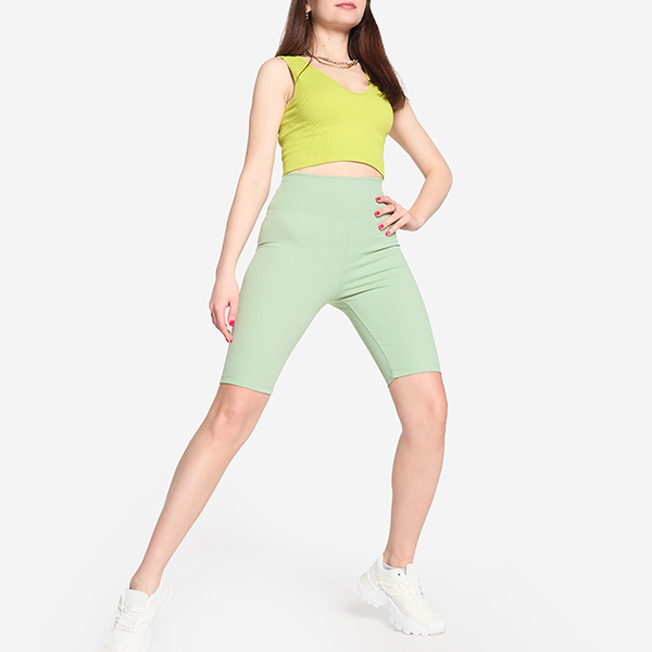 Hellgrüne Radleggings für Damen - Kleidung