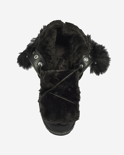 Klassische Damenstiefel a'la trappers in schwarz Lausa- Footwear