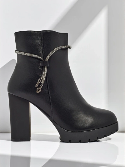 Damen Stiefeletten aus Öko-Leder mit Blockabsatz Marellin