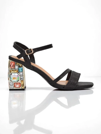 Royalfashion Glitzernde Damen Sandalen Crystal Charm