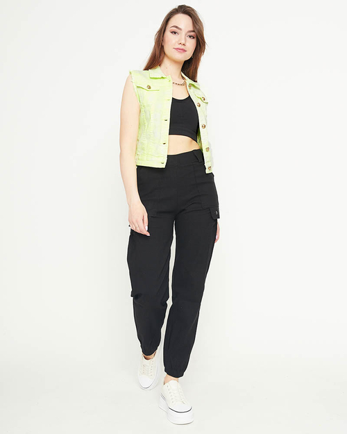 Жовтий жіночий джинсовий жилет