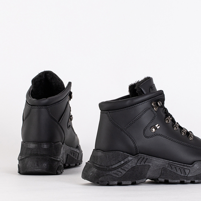 Schwarze Kunstleder-Schneestiefel von Rueq- Footwear